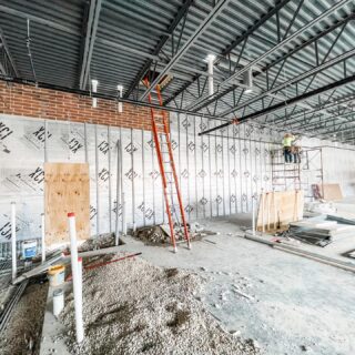 Work in the interior of the C-Store of this ground up gas station is moving right along. Plastic vapor barrier for the coolers, conduit from the pumps into the electrical room, and insulation for the exterior walls are some of the latest advances this week. 
.
.
#groundup #gasstation #groundup #cstore #developer #vaporbarrier #insulation #brickbuilding #construction #constructionsite #underconstruction #superintendent #commercialrealestate #commercialconstruction #cre #landdevelopment