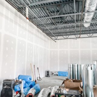 Drywall on exterior walls, rough plumbing, electric, and mechanical- it’s a great Monday at our ground up site in Wheeling. 
.
.
#groundup #chicagoconstruction #roughplumbing #roughelectrical #roughmechanical #hvac #constructionsite #masonrybuilding #gasstationconstruction #gasstation